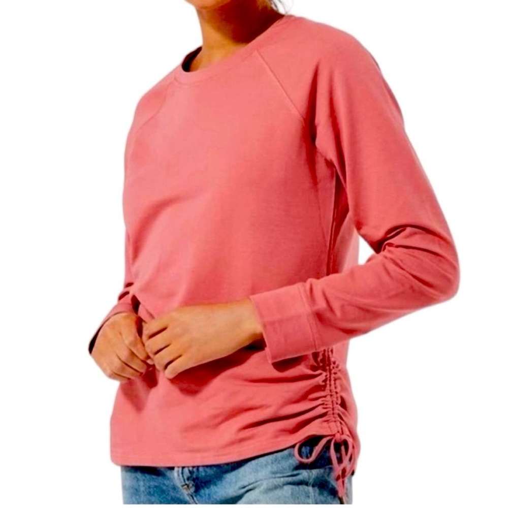 PACT Pullover Sweatshirt with cinched ties at side